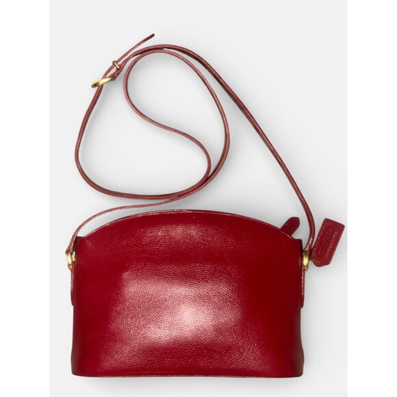 VTG Coach Madison Regis Bag 4405 Cherry Caviar Leather Crossbody 90s Italy + Tag - Picture 6 of 11